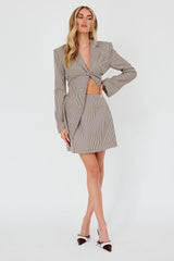 Jozie A-Line Skirt Plaid Brown