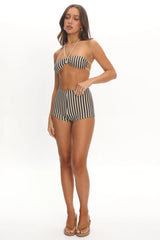LIONESS Bloom Booty Short Beige Stripe