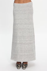 Duma Knit Maxi Skirt Light Grey